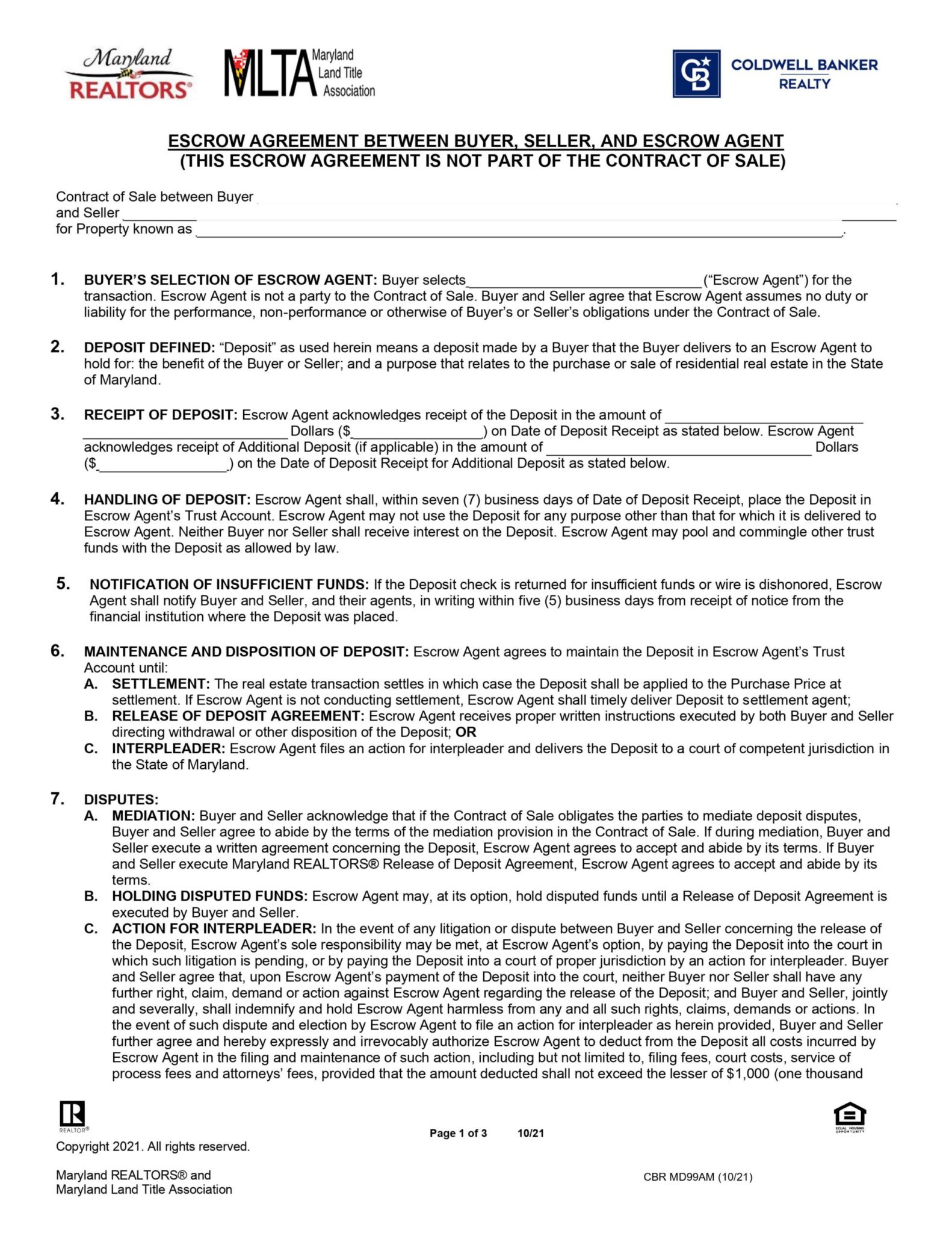 What is an Earnest Money Deposit in Maryland?